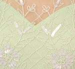 Beaded Ankle-Length Dress With Sheer Neckline In Aloe Mist Ivory 7