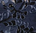 Petite Sequin Embroidered Midi Dress With Sheer Short Sleeves In Navy 6