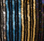Plus Size Sequin Beaded Sheath Dress With Sheer Long Sleeves In Black Blue Multi 5