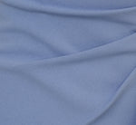 High Low Crepe Halter Gown With Organza Draping In French Blue 6