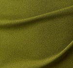 High Low Crepe Halter Gown With Organza Draping In Jungle Olive 6