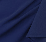 High Low Crepe Halter Gown With Organza Draping In Navy Sateen 6