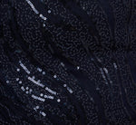 Plus Size Sequin Embroidered Dress With Taffeta Bell Sleeves In Midnight 6
