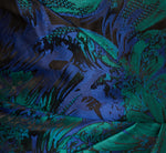 Plus Size One Shoulder Jacquard Mermaid Gown With Drape Detail In Cobalt Teal 7