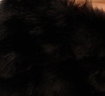 Faux Fur Wrap With Stone Brooch In Black 6