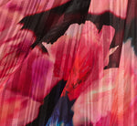 Floral Print Chiffon Gown With One Shoulder Neckline In Black Berry 6