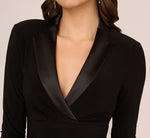 Tuxedo Mermaid Gown With Long Sleeves In Black 4