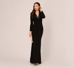 Tuxedo Mermaid Gown With Long Sleeves In Black 2