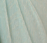 Crinkle Metallic Gown With Sheer Bishop Sleeves And Draped Details In Mint Smoke 6