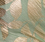 Foil Printed Asymmetric Gown With Ruffled Detail In Sage Gold 4