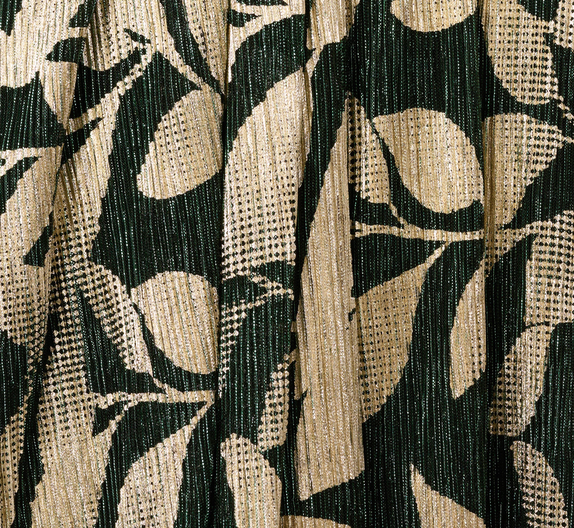 Dark Green Foil Leaf Short Sleeve Gown With Draped Details - Adrianna Papell Dark Green Foil Leaf Short Sleeve Gown With Draped Details - Adrianna Papell