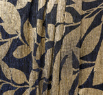 Plus Size Foil Leaf Short Sleeve Gown With Draped Details In Navy Gold 6