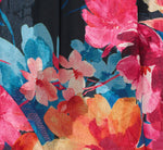 Floral Printed Halter Mermaid Gown With Ruffle Details In Navy Multi 6