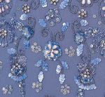 3D Floral Beaded Mermaid Gown With Sheer Short Sleeves In French Blue 6