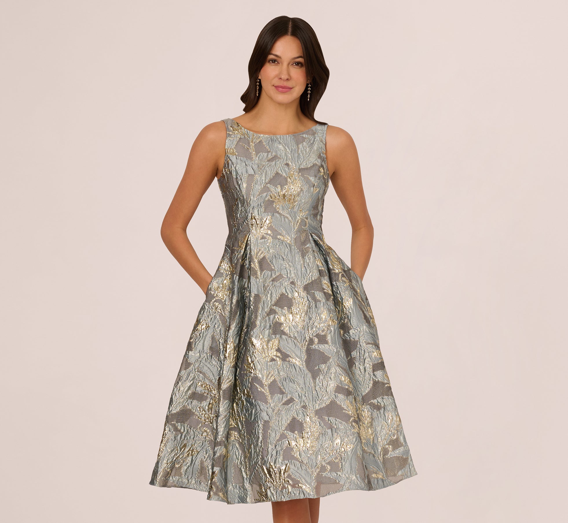 adrianna papell sleeveless tea length dress black Adrianna papell sleeveless tea length dress + FREE SHIPPING