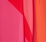 Plus Size Color Block Chiffon Trapeze Dress With Chain Halter Neckline In Red Multi 6