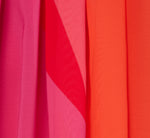 Color Block Chiffon Trapeze Dress With Chain Halter Neckline In Red Multi 7