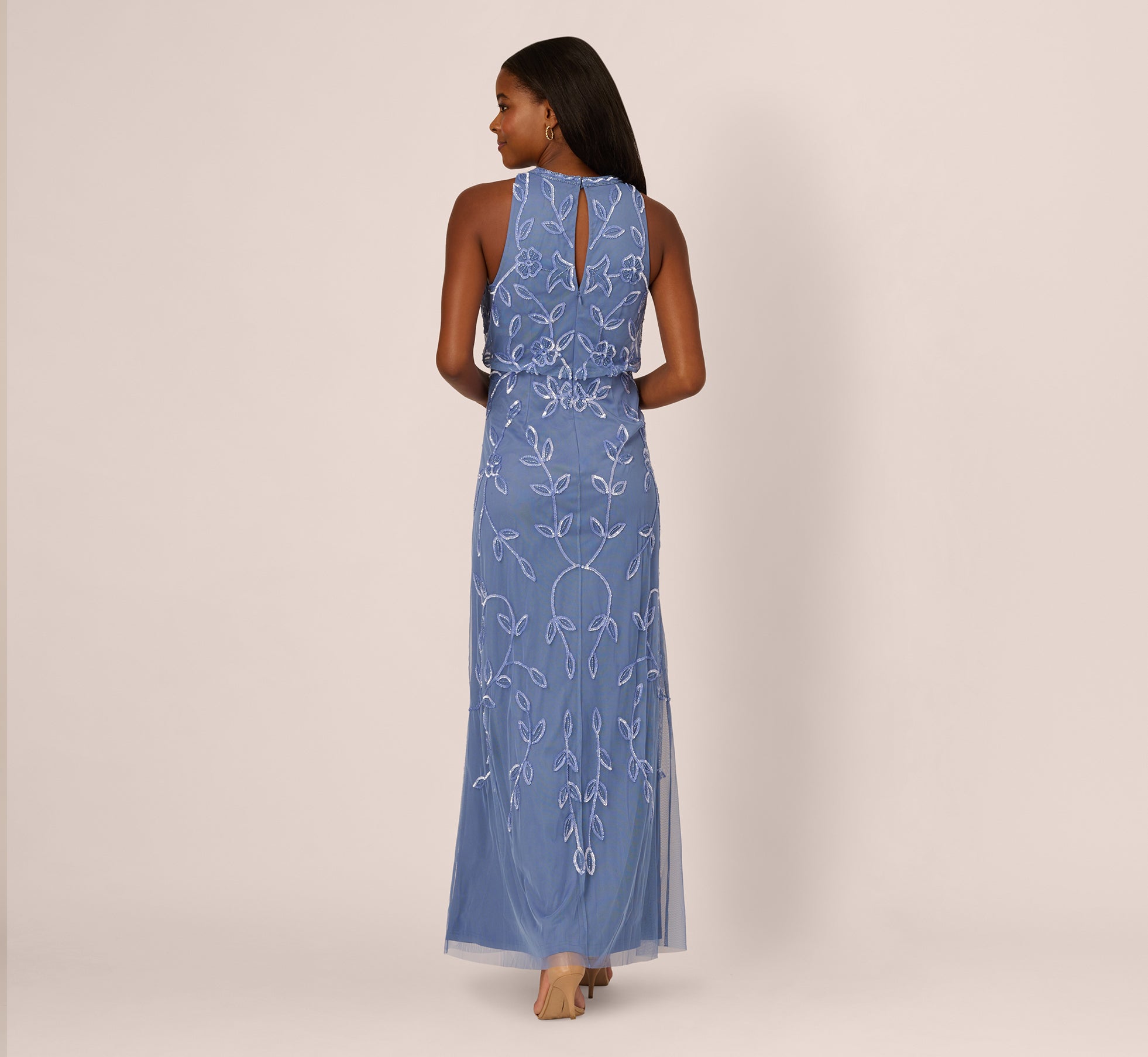 Sleeveless Blouson Mermaid Gown With Jasmine Beading In Pink Lace main image 0