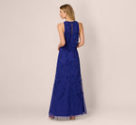 Sleeveless Blouson Mermaid Gown With Jasmine Beading In Dark Blue Violet 5