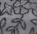 Jasmine Beaded Blouson Gown With Sheer Short Sleeves In Dusty Blue 6