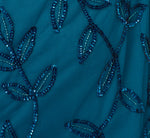 Jasmine Beaded Blouson Gown With Sheer Short Sleeves In Teal Sapphire 6
