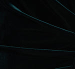 Off The Shoulder Velvet Mermaid Gown With Organza Ruffle In Hunter 6