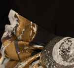 Petite Combo Floral Jacquard Dress In Black Gold 6