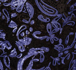 Plus Size Sequin Embroidered Gown In Black Blue 6