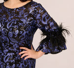 Plus Size Sequin Embroidered Gown In Black Blue 3