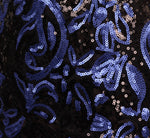 Sequin Embroidered Gown In Black Blue 7