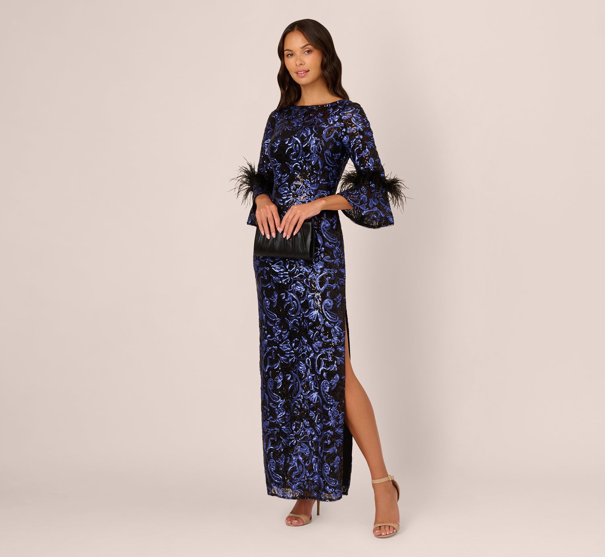 Multi Colored Sequin Embroidered Gown - Adrianna Papell