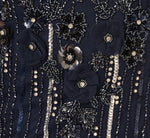 Sleeveless 3D Beaded Ankle Length Dress In Navy Gunmetal 7