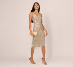 Beaded Fringe Dress In Platinum 1