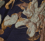 One Shoulder Jacquard Dress In Blue Gold 6