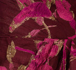 One Shoulder Jacquard Dress In Burgundy Gold 6