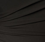 Plus Size Knit Crepe Combo Mesh Gown In Black 6