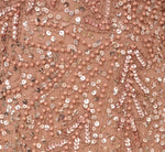 Petite Long Sleeve Beaded Full Length Dress In Rose Gold 6