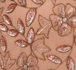 Plus Size Blouson Short Sleeve Beaded Long Dress In Rose Gold 6