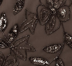 Blouson Short Sleeve Beaded Long Dress In Lead 4