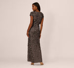 Blouson Short Sleeve Beaded Long Dress In Lead 5