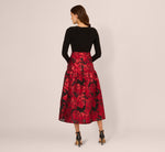 Combo Floral Jacquard Dress In Black Red 5
