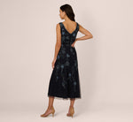 Sleeveless Beaded Blouson Midi Dress In Midnight Multi 5