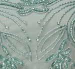 Petite Beaded Halter Blouson Long Dress In Sage 6