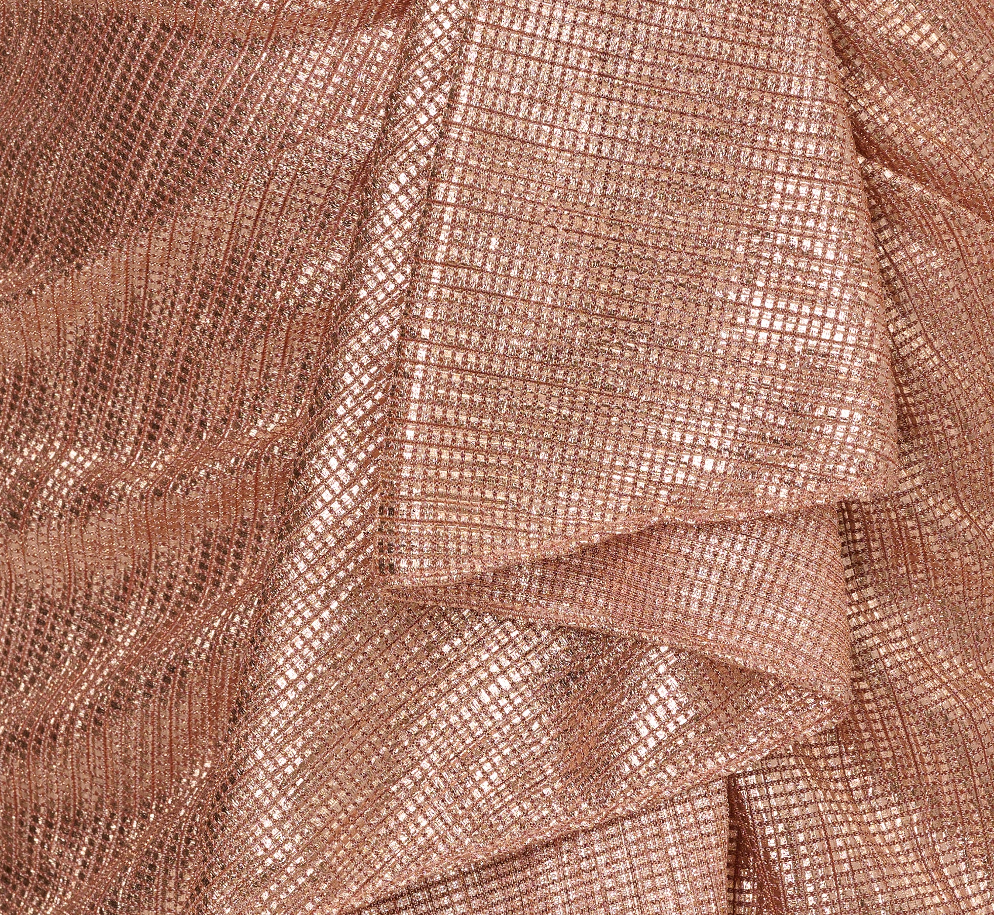 Rose Gold Draped Metallic Foil Long Dress - Adrianna Papell Rose Gold Draped Metallic Foil Long Dress - Adrianna Papell
