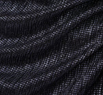 Draped Metallic Foil Long Dress In Navy 6