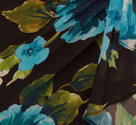 Asymmetrical Draped Floral Chiffon Gown In Black Multi 6