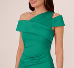 Asymmetrical Draped Column Gown In Emerald 3