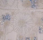 One Shoulder Beaded Mesh Gown In Serenity 4