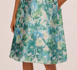 Metallic Floral Jacquard Midi Dress In Blue Multi 5