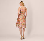 Metallic Floral Jacquard Midi Dress In Yellow Orange Multi 5